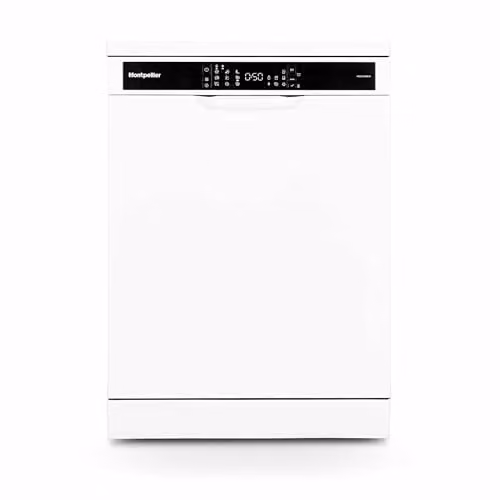 Montpellier MDWC1496W Freestanding 14-Place Dishwasher, 9 Programmes, Energy Class C, White, H 85 x W 60 x D 60 cm