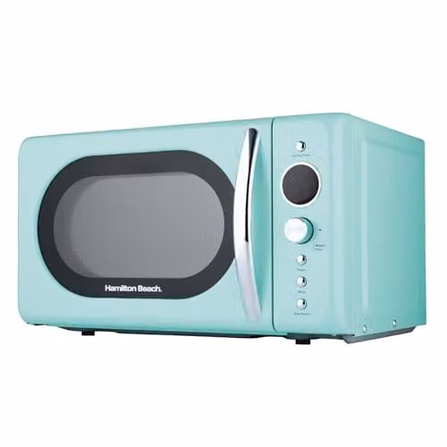 Hamilton Beach 20L Solo Countertop Microwave in Green/Turquoise with LED Display, Automatic Programs, Timer and Child Lock, 700W