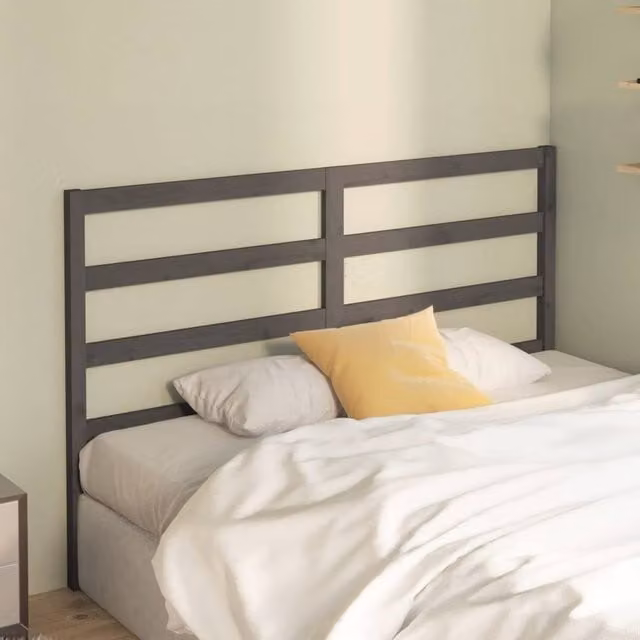 Berkfield Home Beautiful Bed Headboard in Grey Solid Pine Wood, W: 126 cm, D: 4 cm, H: 100 cm