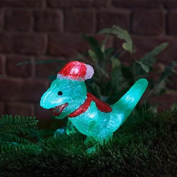 Marco Paul Dinosaur Christmas Lights - Green Novelty LED Battery Operated Lights