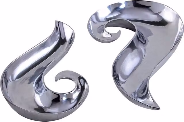 Homescapes Set of Two Silver Swirl Decorative Aluminium Bowls