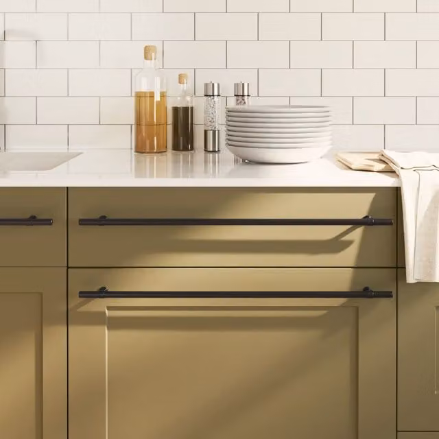 Berkfield Home Matt Black Stainless Steel Bar Cabinet Handles, 20 Pack, Length: 48 cm