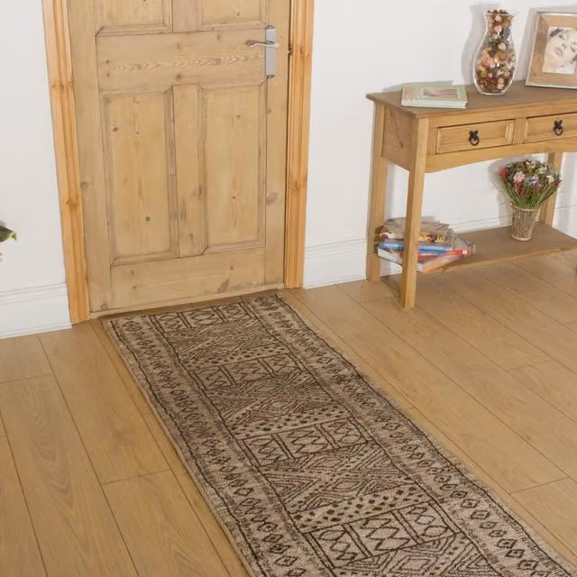 runrug Afrikans Hallway Carpet Runner Rug in Taupe, W/D/H: 60 x 180 cm