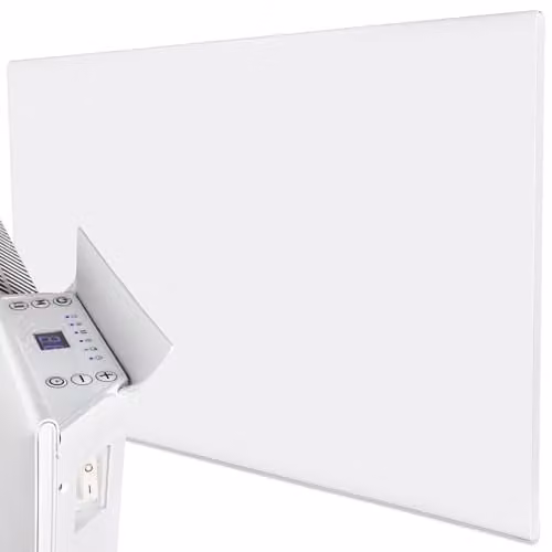 MYLEK 2kW White Slimline Wall Mounted Aluminium Convector Panel Heater, W: 100 cm, H: 42.5 cm