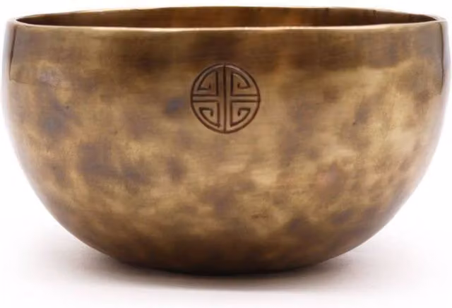 KDMD Large Nepalese Moon Singing Bowl in Bronze, 17 cm Diameter Meditation and Sound Healing Tool