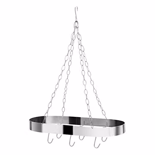 Premier Housewares Oval Ceiling Rack in Silver Matt Chrome