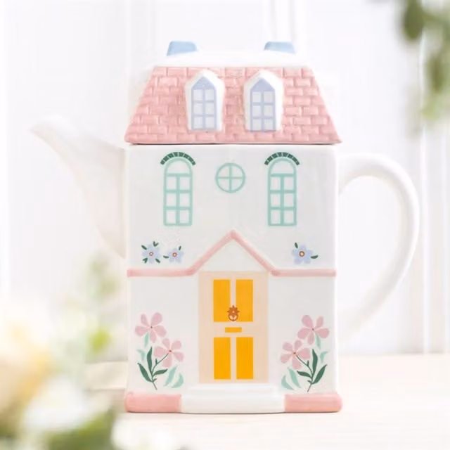 KDMK Floral Ceramic Teapot in Multicolour and Yellow
