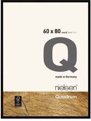 Nielsen Design Quadrum Rectangular Wooden Picture Frame with Glass Front, Black, W: 60 cm, H: 80 cm