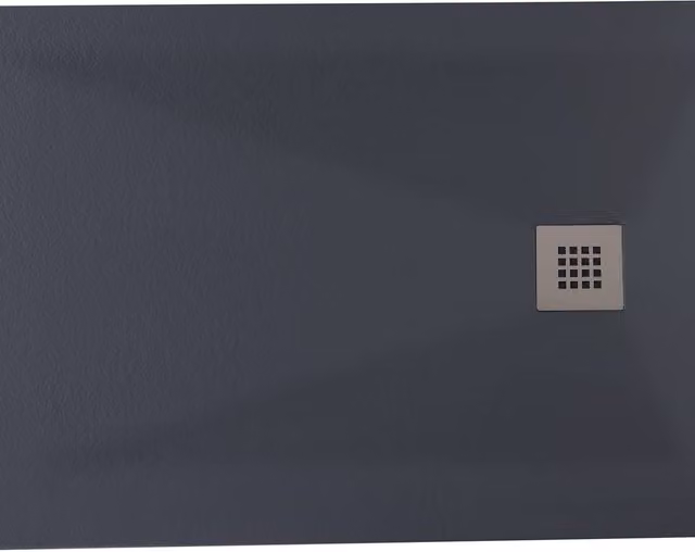 Bathroom Kingdom Oliver Rectangular Mineral Cast Shower Tray, Grey, W: 100 cm, D: 80 cm