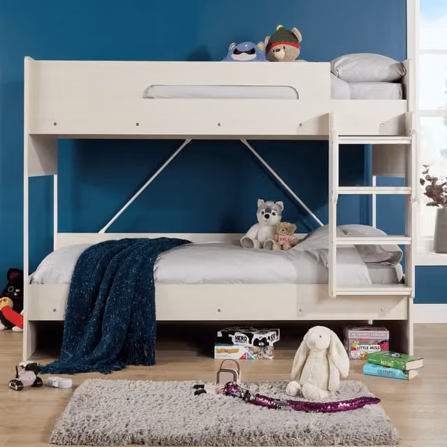 Home Source Hartford Convertible Single Bunk Beds in White