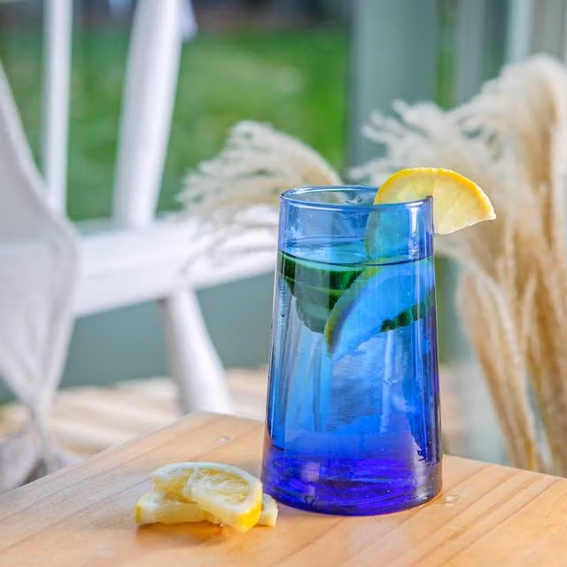 Nicola Spring 12-Piece Recycled Glass Tumbler Set in Blue and Green