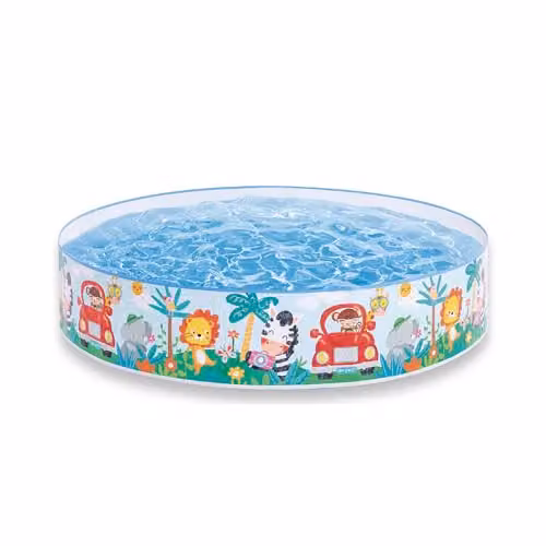 Intex Duckling Snapset Kids Paddling Pool with Duck and Fish Design, Multicolour, W/D/H: 122 x 122 x 25 cm