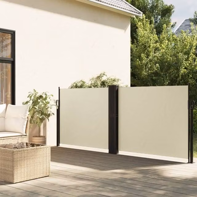 Berkfield Home Retractable Side Awning in Beige, W/H: 600 x 140 cm
