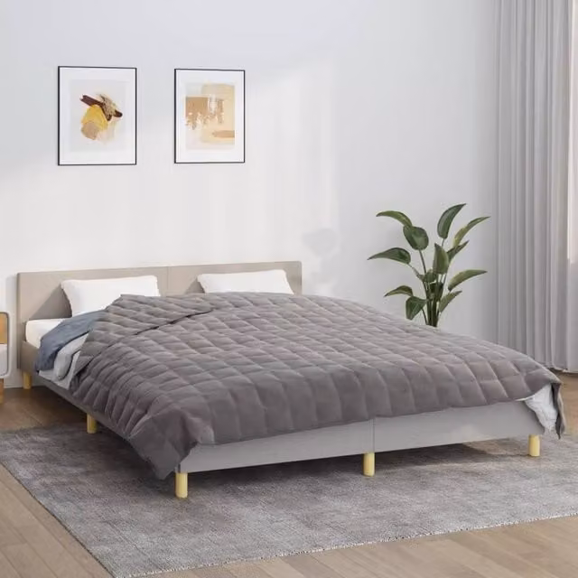 Berkfield Home Grey Weighted Blanket, 13 kg, W: 220 cm, D: 235 cm