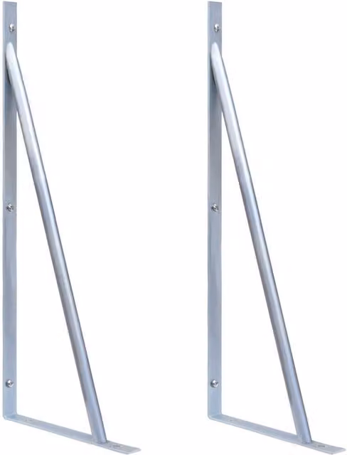 Berkfield Home Silver Galvanised Steel Round In-Ground Fence Post Support Brackets, 2 Pack