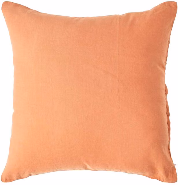 Homescapes Linen and Combed Cotton Pillowcase, Burnt Orange, W: 80 cm, H: 40 cm