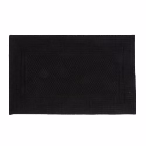 Christy Fina Luxury Woven Cotton Bath Mat, Black, W/D/H: 80 x 50 x 5 cm
