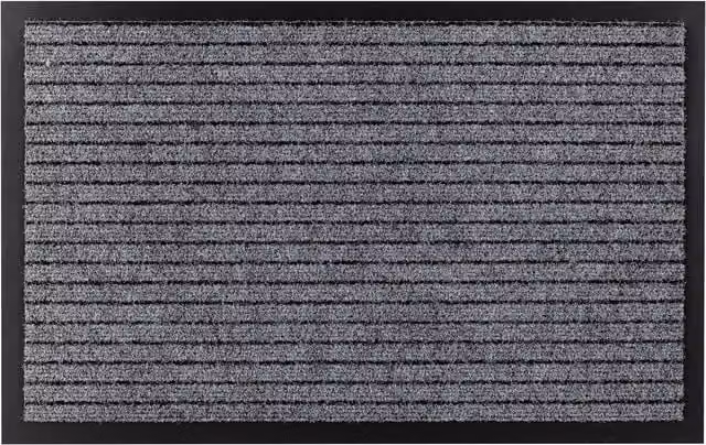 RugsX Grey Non-Slip Weatherproof Polypropylene Doormat, W: 60 cm, D: 40 cm, H: 1 cm