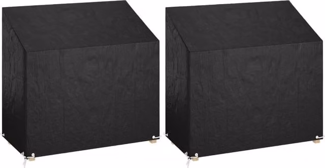 Berkfield Home Water-Repellent Garden Bench Covers, 2 Pack, Black, W: 130 cm, D: 70 cm, H: 70-88 cm