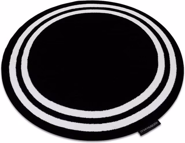RugsX Hampton Geometric Round Rug in Black, Diameter: 200 cm