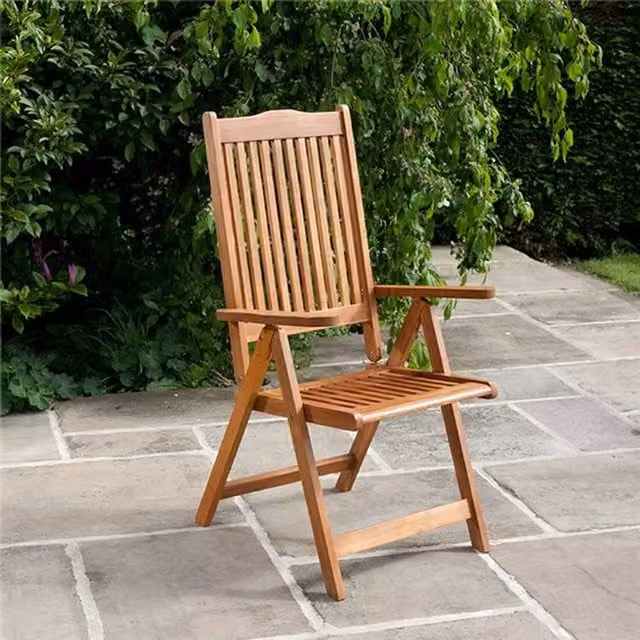 BillyOh Windsor Reclining Garden Chair Set of 6 in Brown Acacia Wood