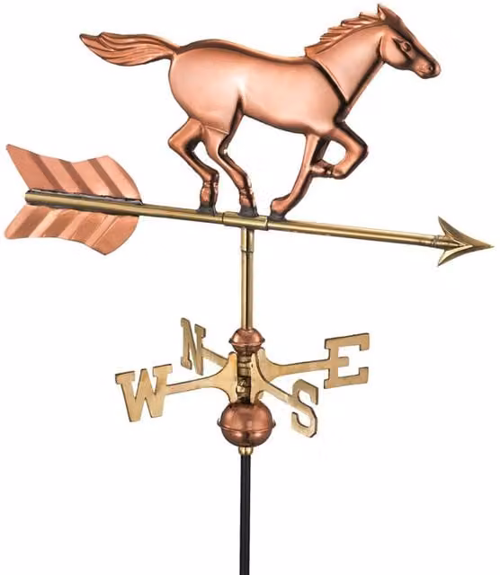 Good Directions Cottage Horse Copper Weathervane in Bronze and Black, H 63 x W 53 x D 28 cm