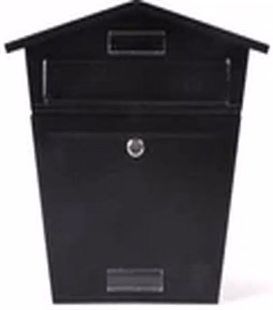 EONLION Large Lockable Steel Wall Mounted Post Letter Box, Black
