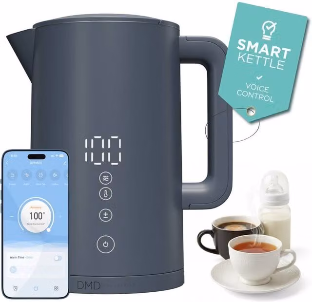 DMD Collective 1.5L Smart Kettle with Wi-Fi, App and Voice Control, Touchscreen and 2200W in Blue