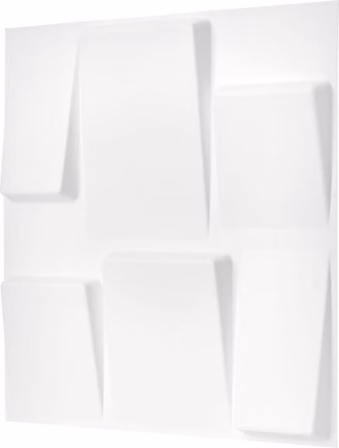 NOVECRAFTO Geometric Square 3D Wall Panels in Matt White with Adhesive Included