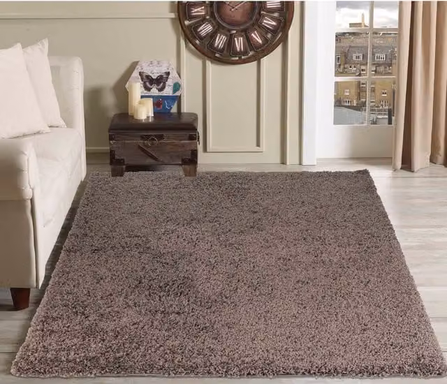 Desire Rugs Plain Fluffy Shaggy Area Rug, Beige/Brown, W: 200 cm, L: 290 cm