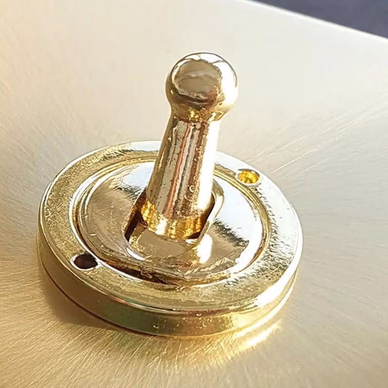 SE Home Ingot 6 Gang 2 Way Flush Light Switch, Gold/Brushed Brass Satin Finish