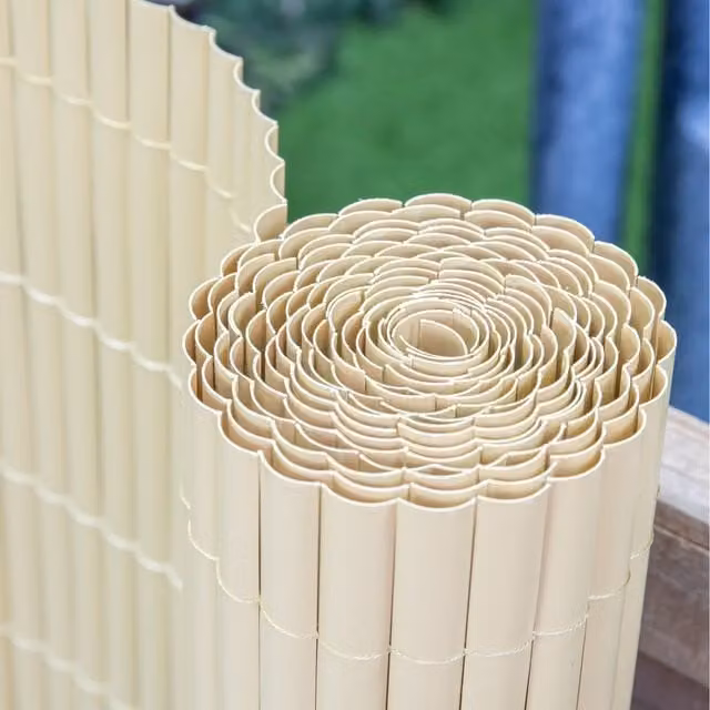 Primrose Artificial Bamboo Cane Garden Privacy Screening Roll in Brown and Beige, Height: 200 cm
