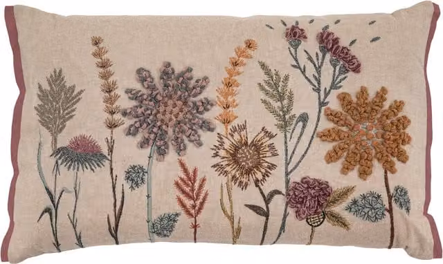 Terrys Ullswater Floral Feather Filled Boudoir Cushion, Multicolour, W: 60 cm, H: 40 cm, D: 40 cm