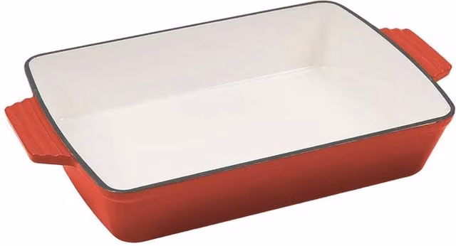Living and Home Enamelled Cast Iron Roasting Pan, Red, 3.7 l
