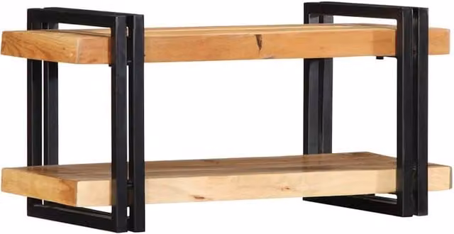 Berkfield Home Wall Mounted Acacia Wood Shelf in Brown, W/D/H: 70 x 33 x 35 cm