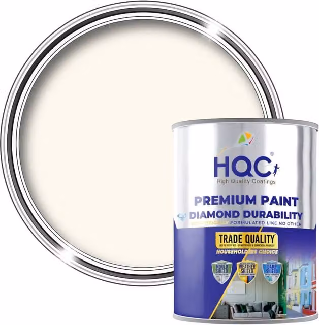 HQC Water Based Opaque Wood Paint in Beige or White, 1 l