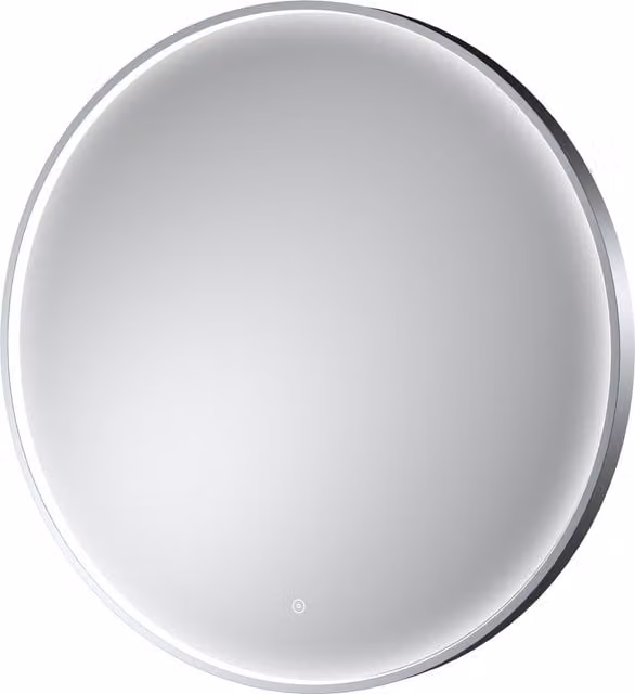 Balterley Round Inset Framed LED Touch Sensor Mirror in Silver with Chrome Finish, Diameter: 80 cm