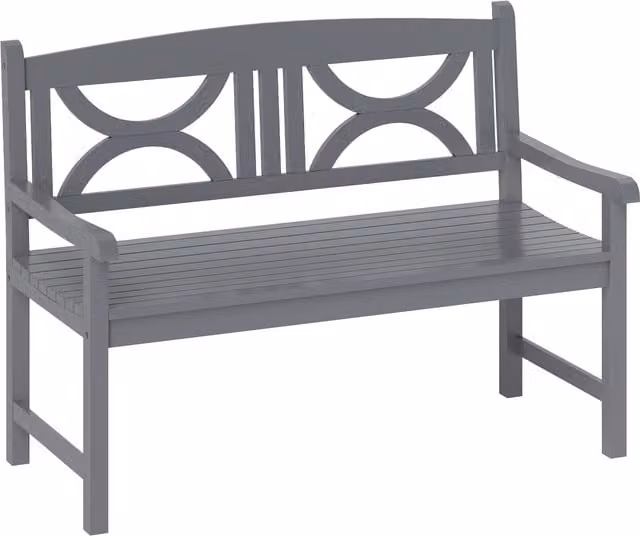 Outsunny 2-Seater Wooden Garden Bench with Armrests, Grey