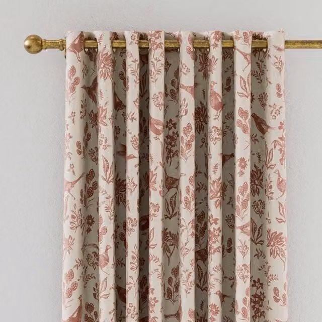 Joules Festival Pheasants Blackout Eyelet Curtains, Multicolour, W: 167.64 cm, H: 137.16 cm