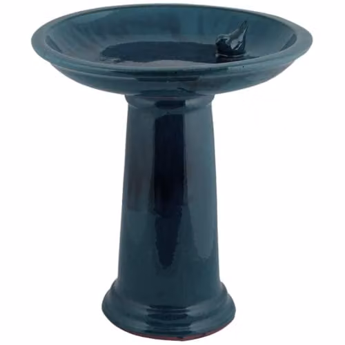 Esschert Design Blue Ceramic Square Bird Bath