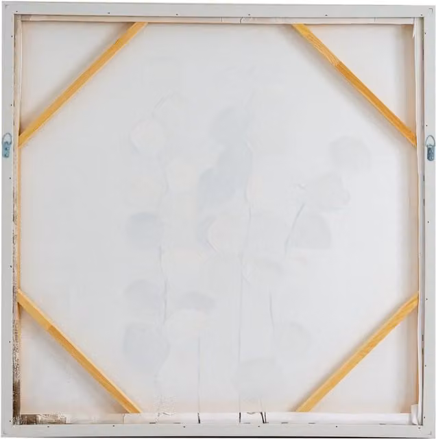 KDMK Mistora Modern Abstract Hand Painted Canvas Wall Art in Brown and White