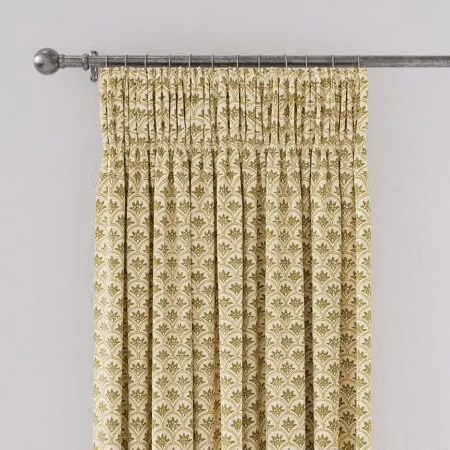 Land & Shore Dawn Lined Graphic Fabric Curtains, Multicolour/Yellow, W: 167.64 cm, H: 137.16 cm