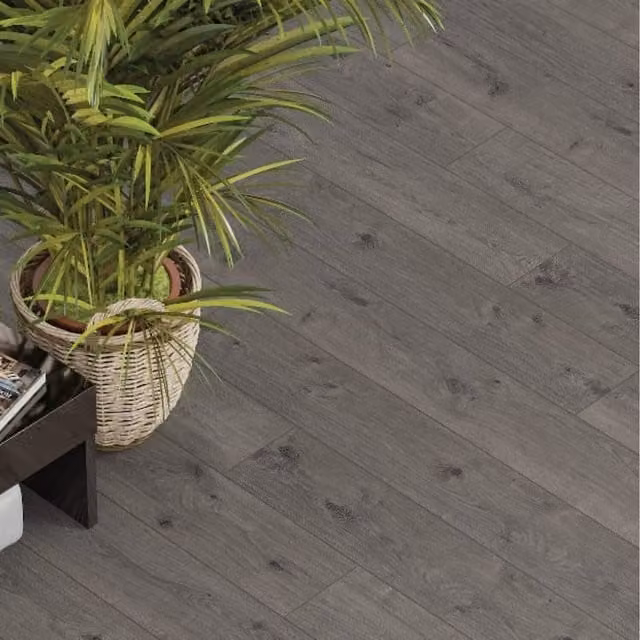FloorLabs Grey Wood Look Oak Effect Laminate Flooring Plank with Click System
