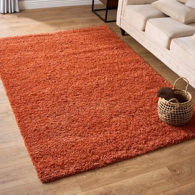 Bravich California Shaggy Rug in Orange, W: 230 cm, D: 160 cm