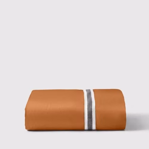 Bedable 100% Cotton Mako Sateen Deep Fitted Sheet, 460 Thread Count, Terracotta, W/D/H: 90 x 200 x 36 cm