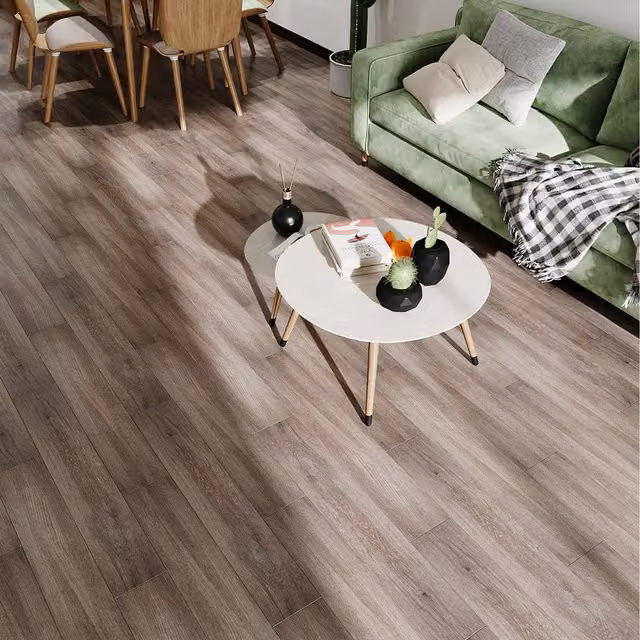 Livingandhome Set of 20 Self-adhesive Wood-look PVC Flooring Planks in Brown