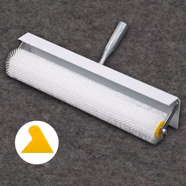 Hinsinc White Plastic Spiked Roller for Aeration and Self-Levelling Screed Flooring
