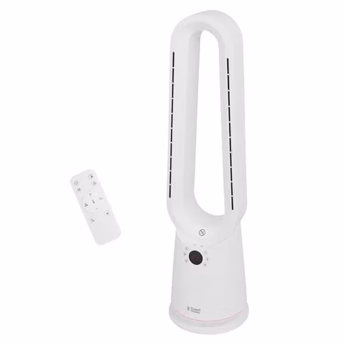 Russell Hobbs RHBHC2030W Bladeless Electric Fan Heater and Cooling Fan, 2000W, White