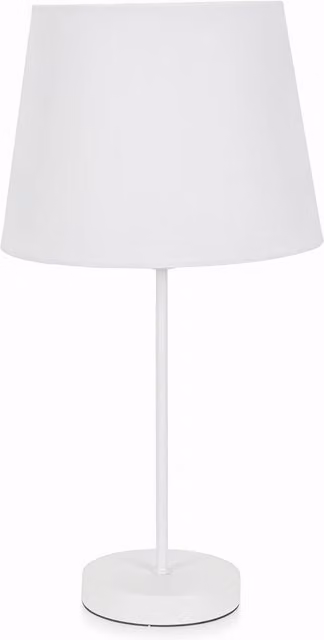 ValueLights Charlie White Table Lamp with Fabric Tapered Shade