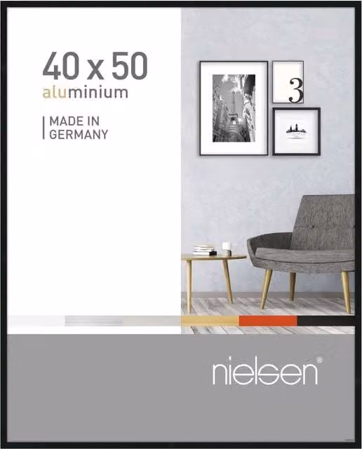 Nielsen Design Pixel Minimalist Single Picture Frame, Black, Metal and Glass, W: 40 cm, H: 50 cm